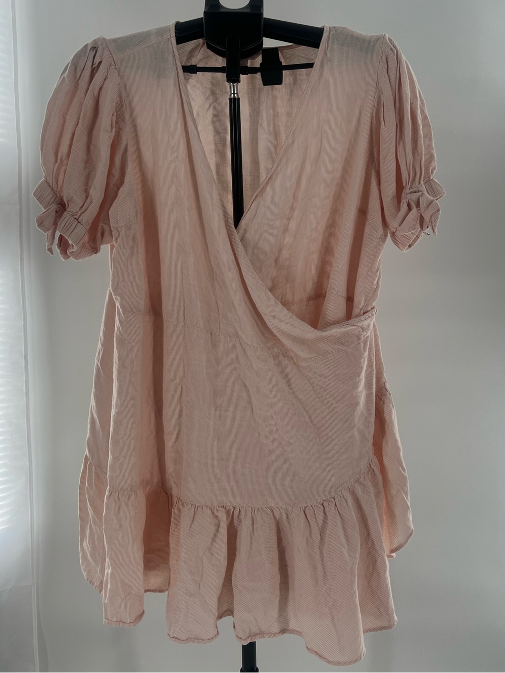 LC Lauren Conrad Light Blush Wrap Ruffle Tunic Top